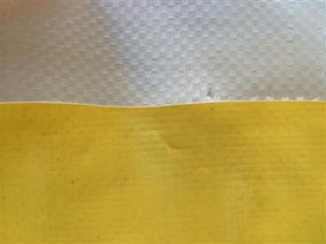 Braided fabric coated with yellow PE